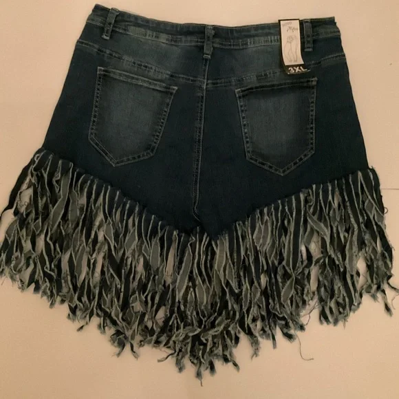 Fringe Jean Shorts - Picture 2 of 5